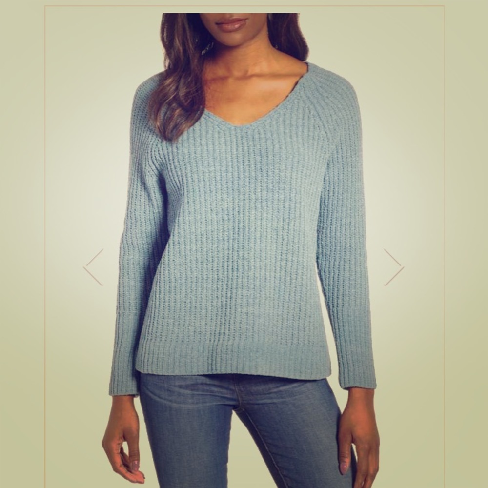 Lucky brand Chenille baby blue and sweater